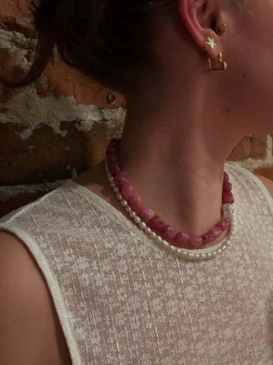 Pink Quartz necklace